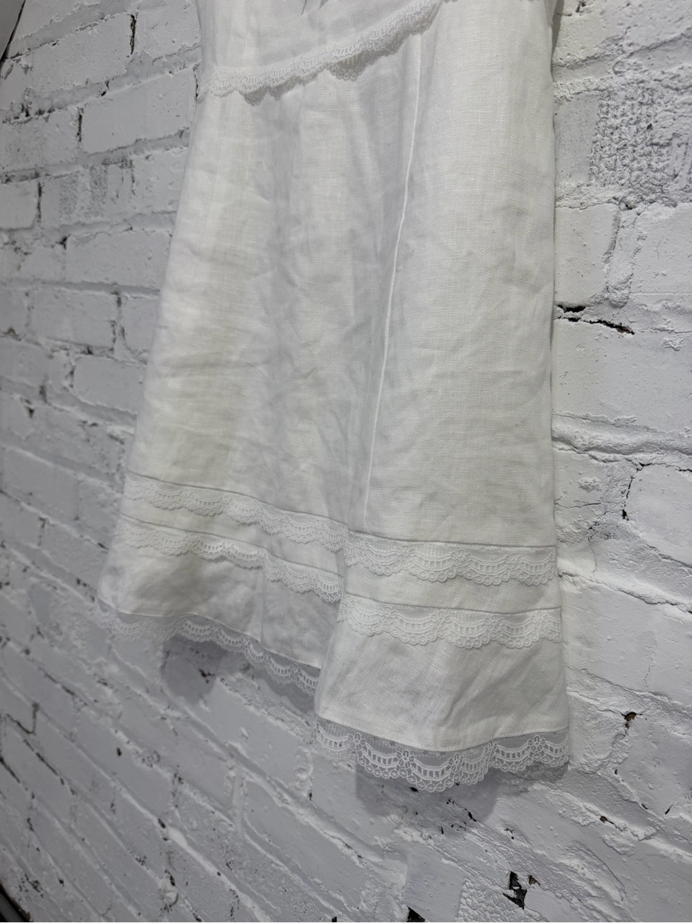 Reformation Arya White Linen Lace Corset Mini Dress Bridal Engagement Size 4 - Picture 10 of 15